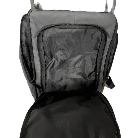 Black Gray No Label 3 Section Padded Laptop Backpack - Picture 3 of 5